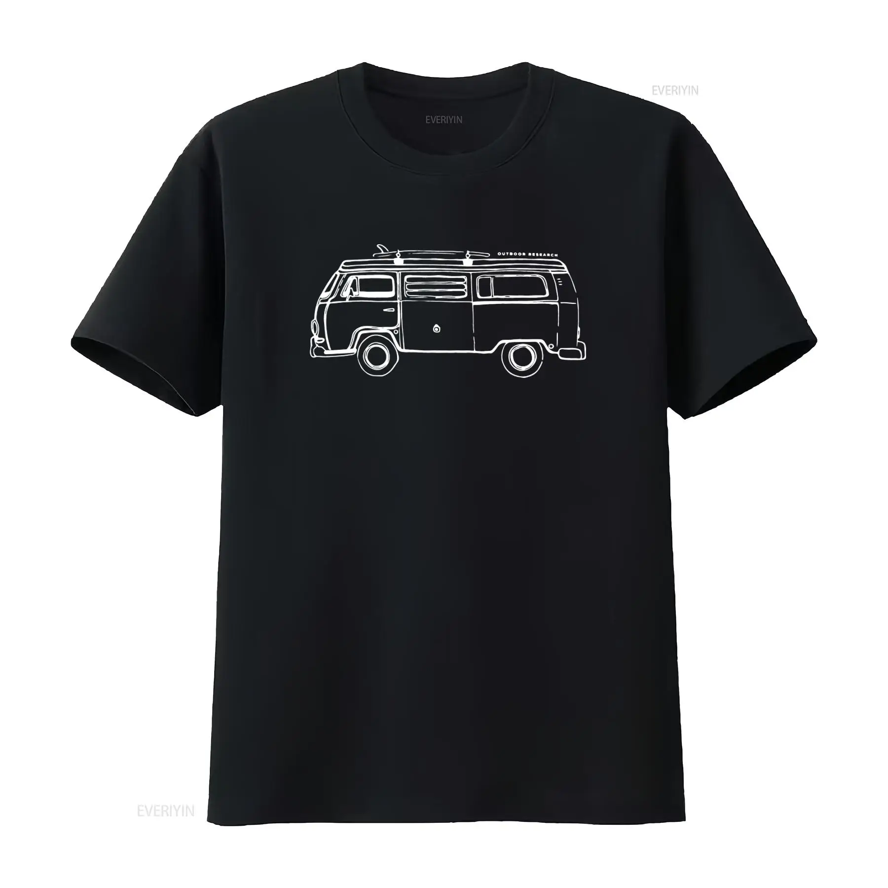 Vintage Fashion Research - アウトドアリサーチ レトロヴァン Tシャツ。カジュアルなストリートファッションに最適。夏にぴったりのヴィンテージ風デザイン。洗い加工を施し、通気性に優れ、快適で柔らかい素材を使用。