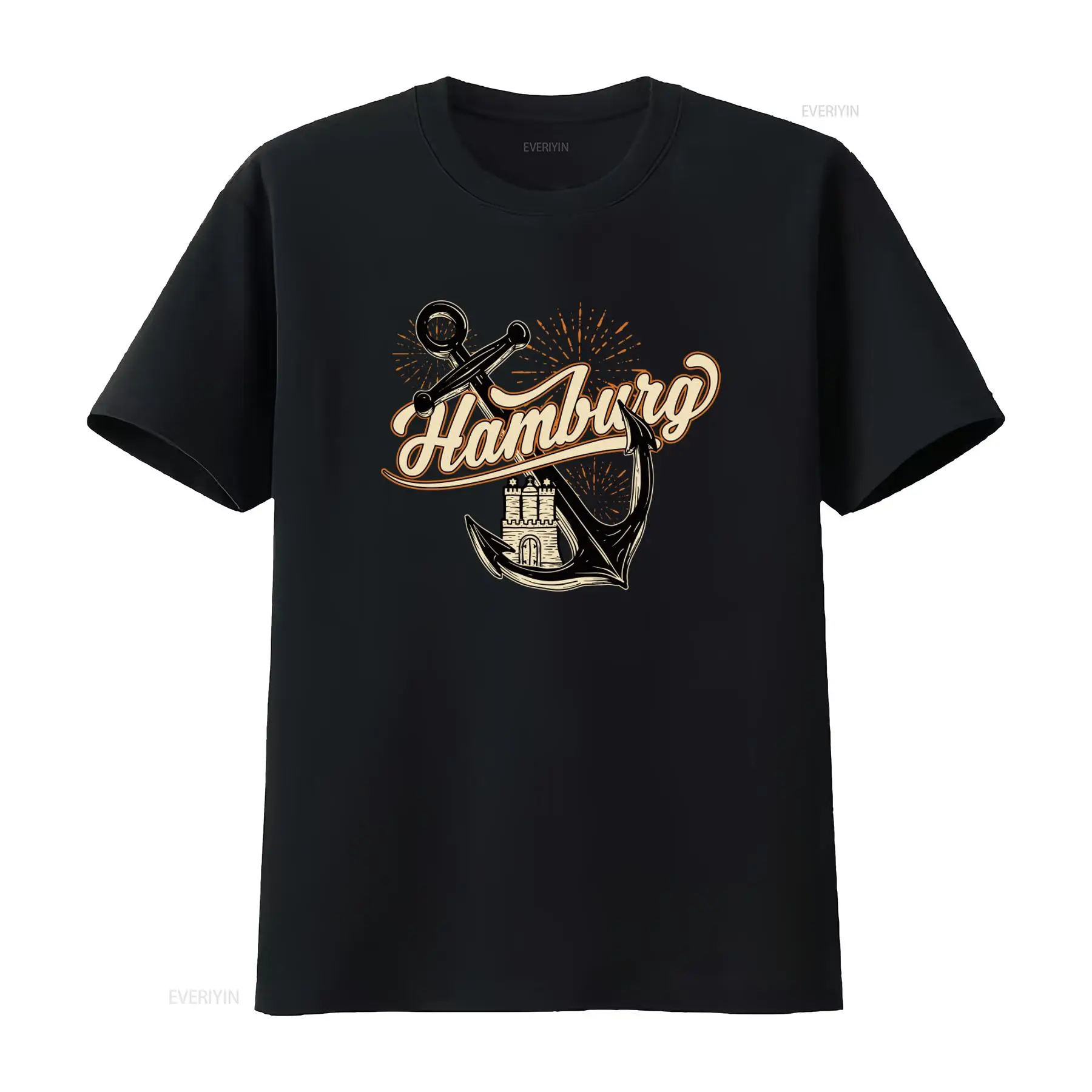 メンズ ハンブルク アンカー柄 Tシャツ。男性向けで、楽しく - Vintage Fashion Hamburg のレビューと価格