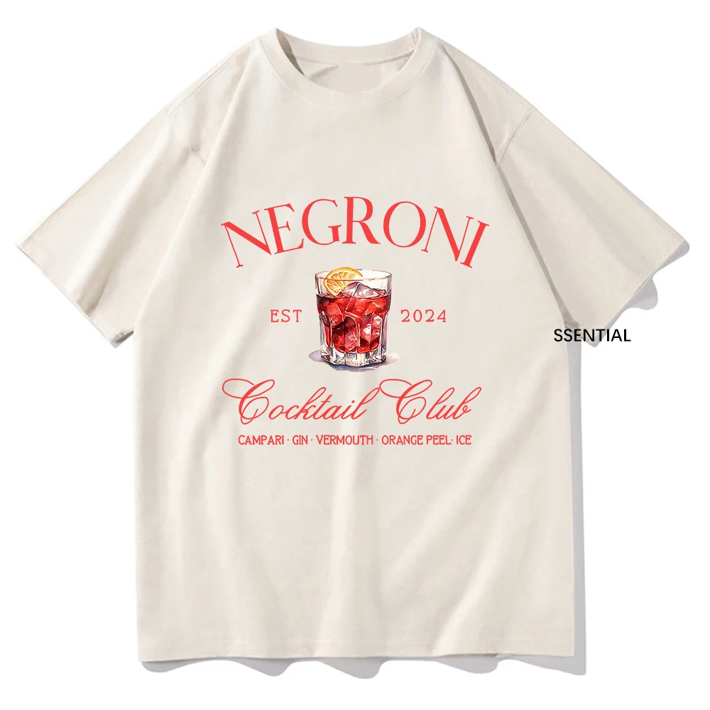 Negroni-男性と女性のためのユニセックスコットンTシャ - Vintage Fashion Jersey のレビューと価格