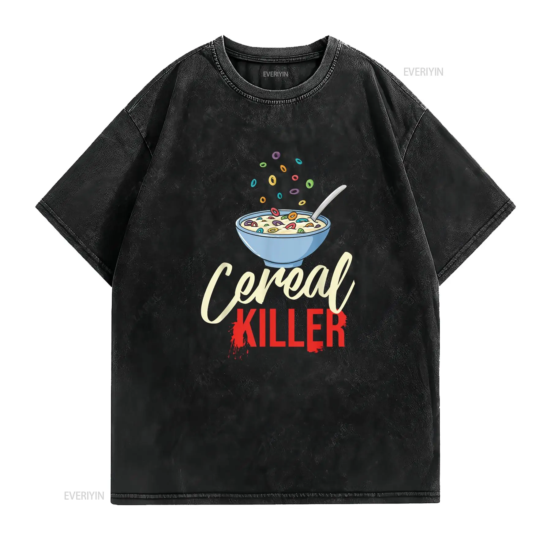 シリアルキラーボウルボックス朝食Tシャツヴィンテージウォッシ - Vintage Fashion Jersey のレビューと価格
