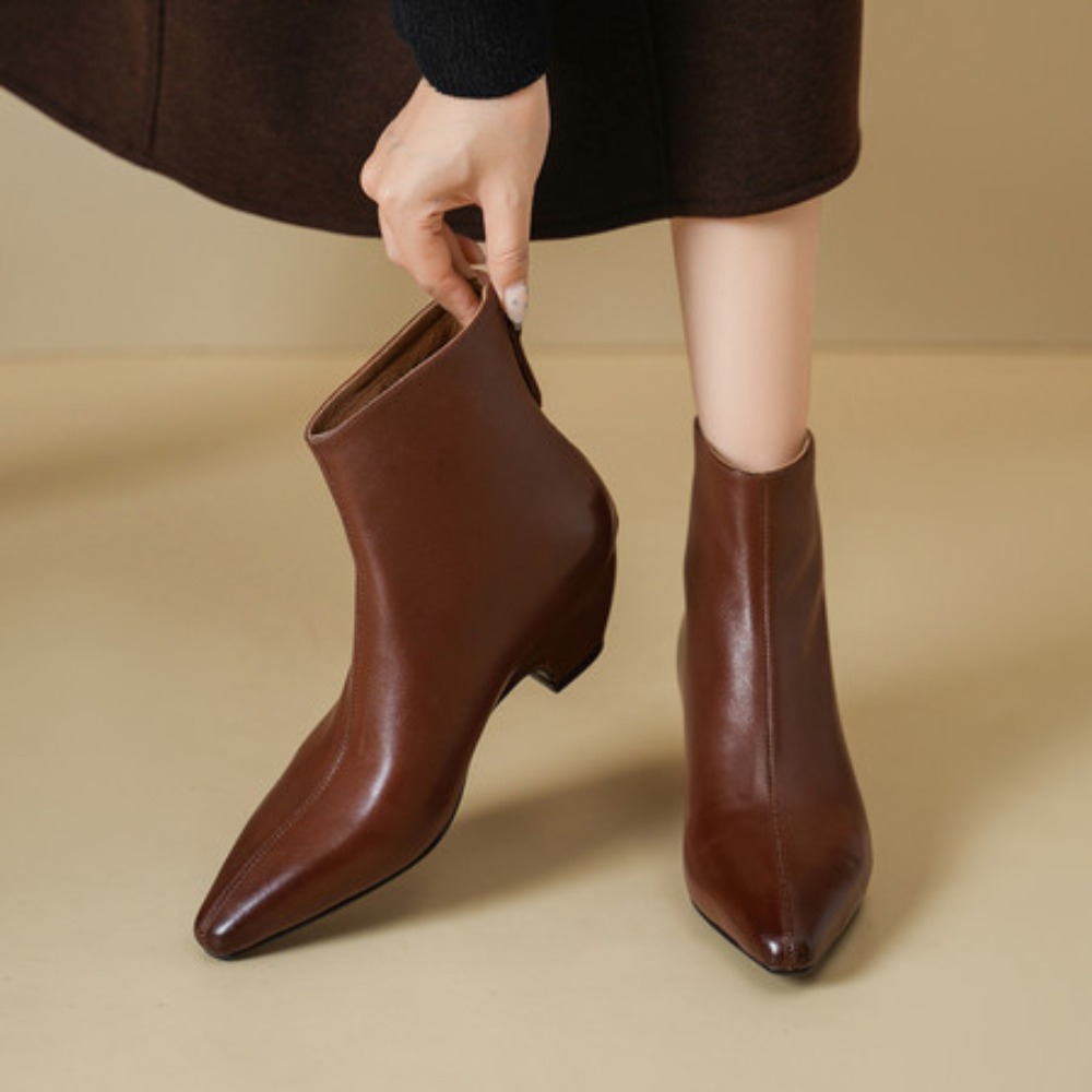 ストリートスタイル ヴィンテージ ポインテッドトゥ ジッパー - Vintage Fashion Online のレビューと価格