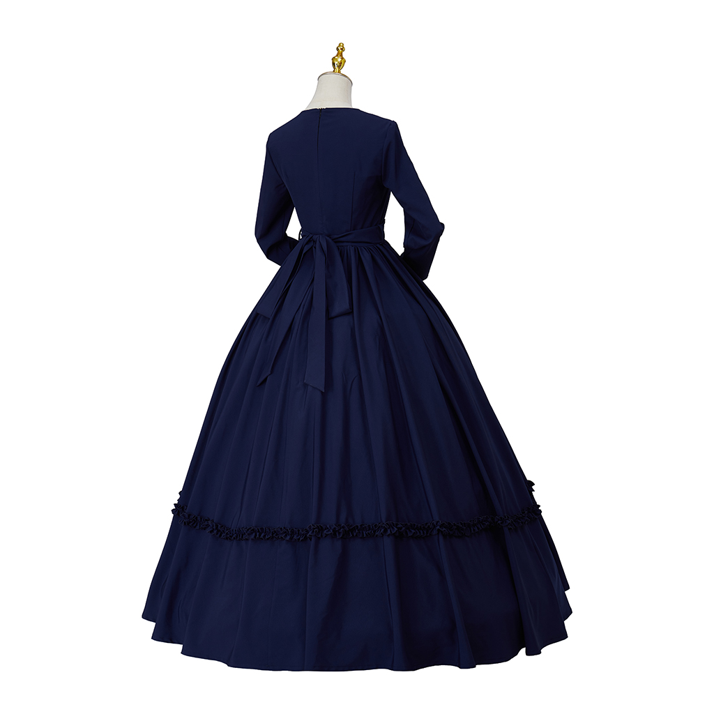 女性ネイビーブルービクトリア朝南北戦争ドレスコスチュームヴィ - Vintage Fashion Dresses のレビューと価格