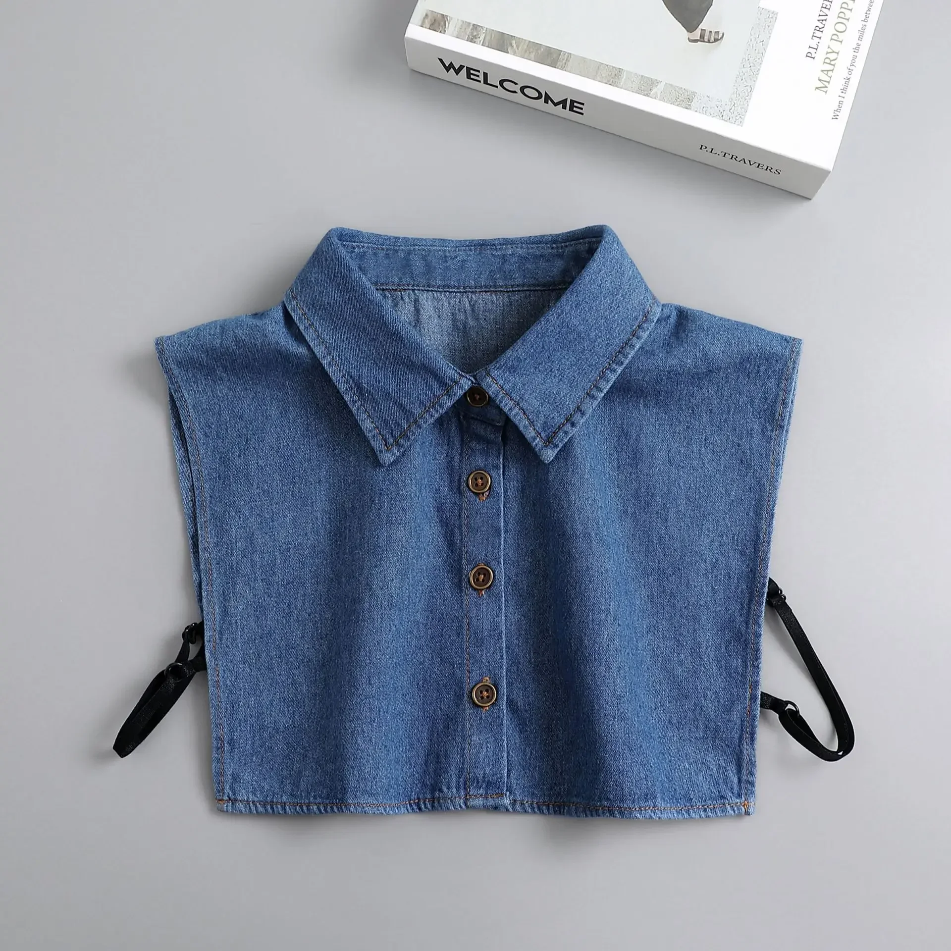 女性用の取り外し可能なデニムシャツの襟,ヴィンテージの偽の襟 - Vintage Fashion Jersey のレビューと価格